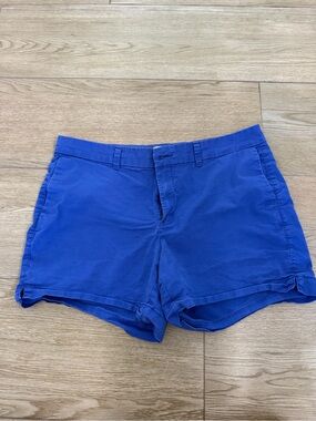 Old Navy Women's Blue Chino Shorts Size 12 Standard Regular Fit Cotton Blend